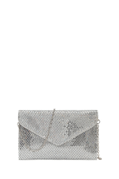 Derimod Women's Silver Chain Strap Stone Evening Dress Bag 26Sbd2913Ts