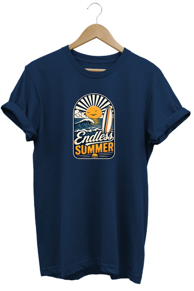 WİDİ تي شيرت Endless Summer للجنسين مطبوع عليه موجة ركوب الأمواج بتصميم صيفي ...