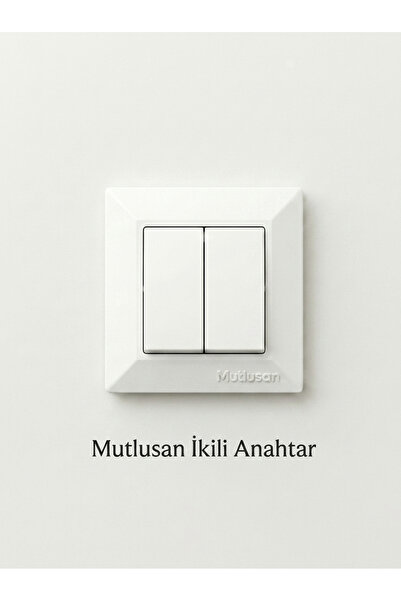 Mutlusan Komütatör İkili Anahtar Beyaz Çerçeveli