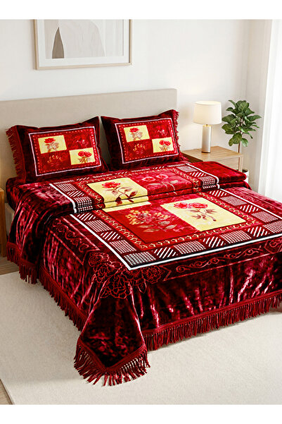 PARRY LIFE Luxury 4-Piece Fleece Bedding Set with Fringe Trim | 4KG Heavy Bla...