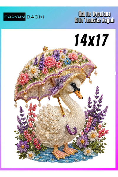 podyum baskı Iron-On Textile Dtf Printing Swan T-Shirt Printing Decorative Pa...