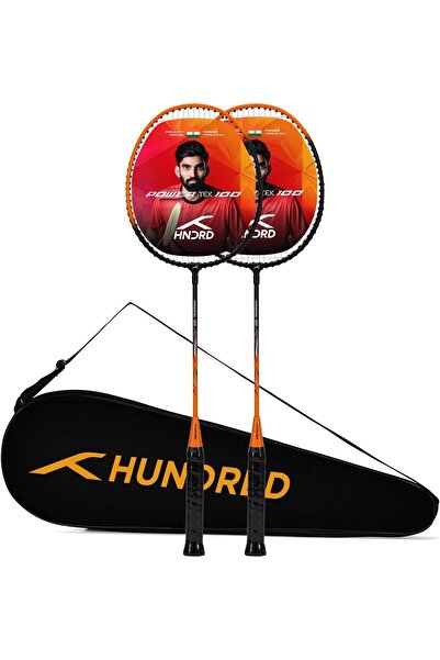 Hundred POWERTEK 100 (Set of 2) Badminton Racket with Full Cover