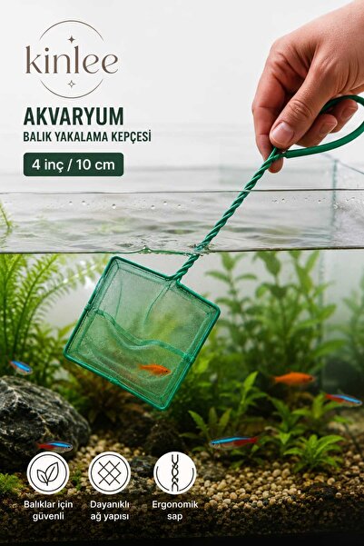 Kinlee Akvaryum Balık Yakalama Kepçesi 10 cm (4 İnç) – Balık Transfer ve Akva...