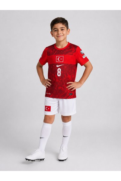 Uğur bebe Kırmızı beyaz A.R.D.A Güler FUTBOL Forması Şortlu Takım premium kalite