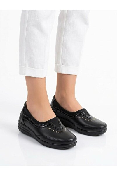 Lütfi Women's Inner and Outer Genuine Leather Orthopedic Soft Sole Comfort Shoes