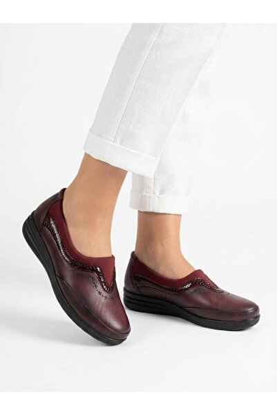 Lütfi Women's Inner and Outer Genuine Leather Orthopedic Soft Sole Comfort Shoes