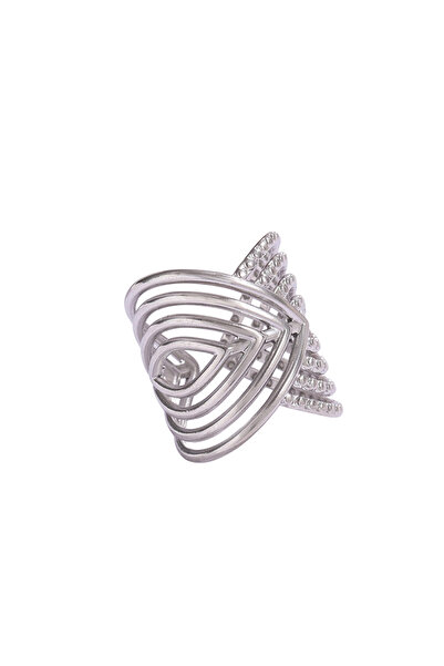 Black Season Gold Plated Hollow Geometric Ring
