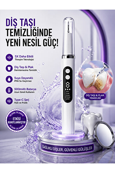 DEANB Diş Eti Sensörlü 500mAh Şarjlı 5 Modlu Ultrasonik Akıllı Diş Taşı Plak ...