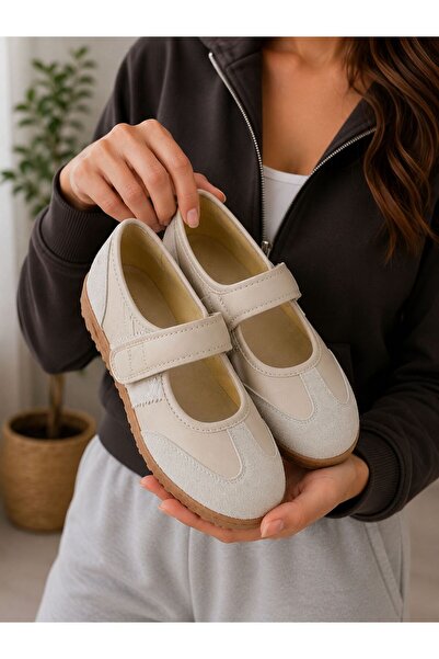 PLN SHOES Women's Velcro Comfortable Stitched Mary Jane Daily Sports Ballerin...