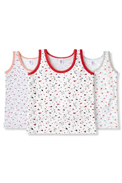 YILDIZ Lycra Girls' Patterned Wide Strap Tank Top 3-Pack
