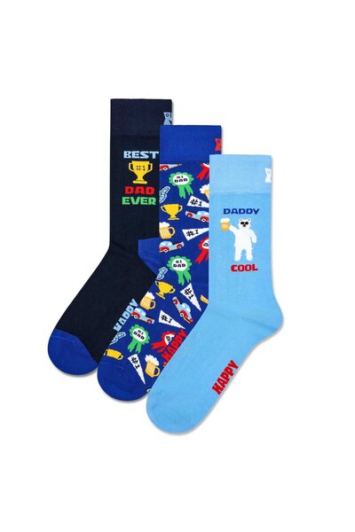Happy Socks Herren Socken, 3er Pack - Father's Day, Geschenkbox, gemischte Fa...