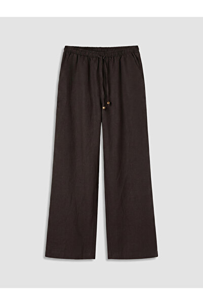 LC Waikiki Özmarka New Season Women's 100% Linen Trousers with Elastic Waist