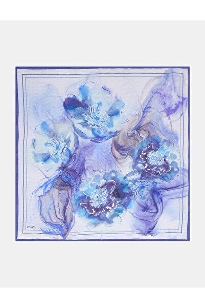 Kayra 100% Lyocell Floral Pattern Scarf Lilac