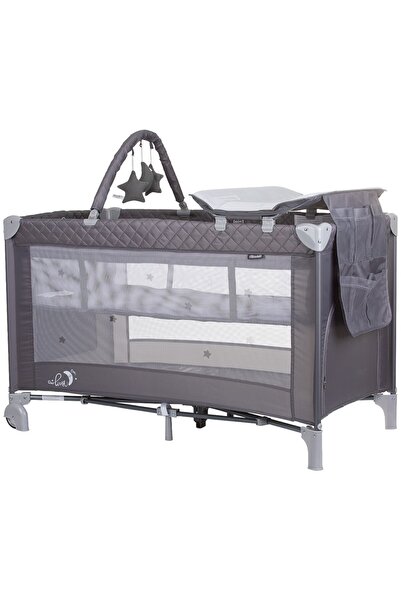 Chipolino Patut pliabil cu saltea de infasat Luna ash grey
