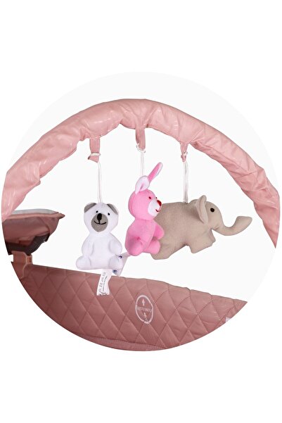 Chipolino Patut pliabil cu saltea de infasat Luna pink marshmallow