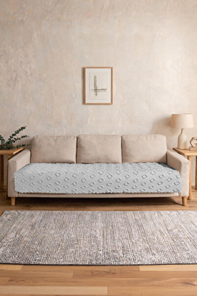 Zühre Home Seat Cover Covering the Seating Area |   Self-Embossed Geometric Patterned |   Multi-Purpose Cover, Bedspread |   115X225