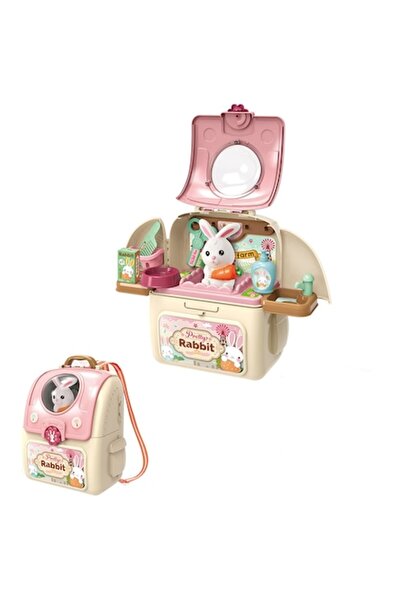 DAMUR 2-in-1 Toy Backpack Set 968, Bunny, Accessories included, Versatile use...