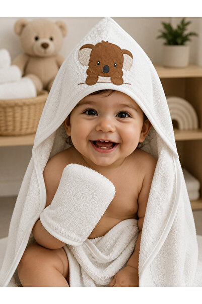 COOLMINIES Baby patterned towel swaddle, baby bath towel eraser set