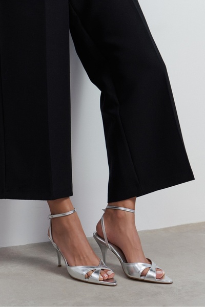 NİŞANTAŞI SHOES Pantofi cu toc subțire pentru femei Monica, argintii, metalic...