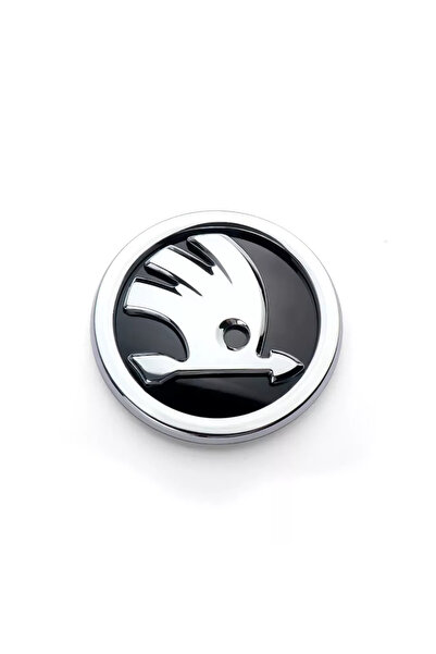OEMN AfterMarket Σήμα Skoda Καπό/Πορτ-Μπαγκάζ 8cm-Ασημί-Μαύρο