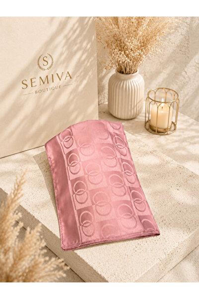 SEMİVA Halka Desen Vintage Pembe Şal