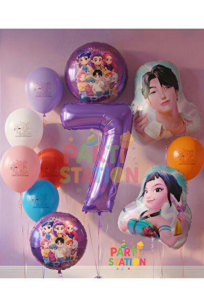 Parti Station Demon Hunters Kpop Themed 1St Birthday Balloon Set 11 Piece Dem...