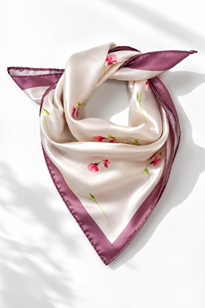Wega Moda Floral Patterned 55X55 cm Square Scarf Bandana Hair Bandana Neck Sc...
