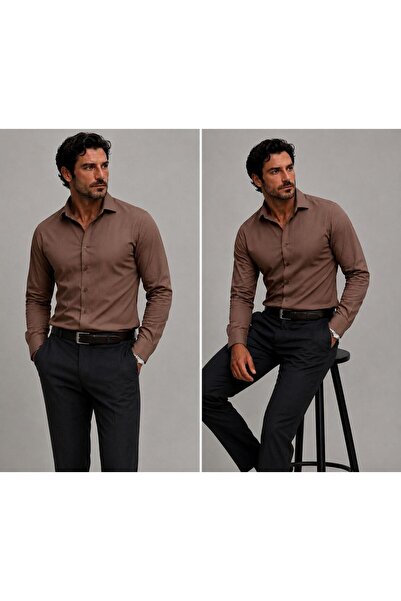 BENESSE Slim Fit Kolay Ütülenebilir Dacron Gömlek