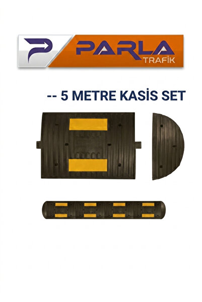 PARLATRAFİK Hız Kesici Kasis , Kauçuk Oval 5 metre Set