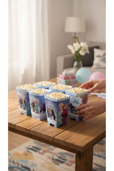 Cadde Süs Frozen Themed Popcorn 8 Pieces of Corn Boxes