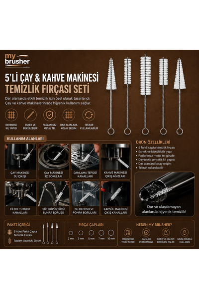 my brusher PERIE DE CURĂȚARE MAȘINĂ DE CEAI ȘI CAFEA, 5 DIMENSIUNI DE DIAMETR...