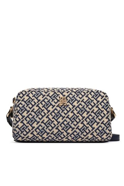 Tommy Hilfiger TH GRACE CAMERA BAG JACQUARD LACİVERT KADIN ÇAPRAZ ÇA NTA