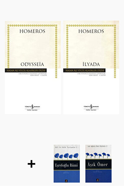 TÜRKİYE İŞ BANKASI KÜLTÜR YAYINLARI Homeros 2 Kitap Seti + 2 Kitap Hediye