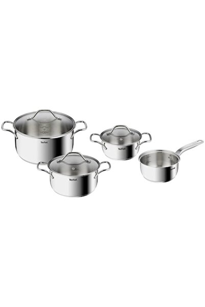 TEFAL Set Intuition de 7 piese, inducție, sistem de gradare, capac de sticlă