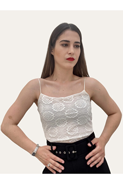 diğer1234 Άσπρο Τοπ Με Δαντέλα — s