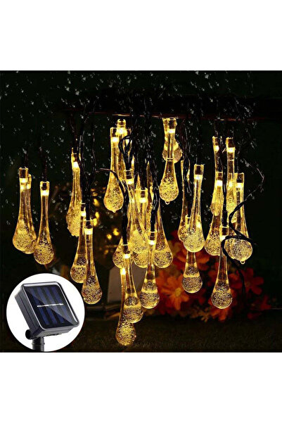 Vivendo Instalatie LED solara, globuri picatura cristal, 10m, 30 LED, lumina ...