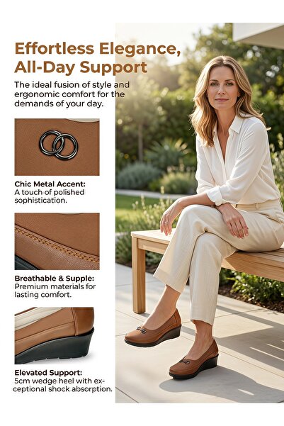 Dhiaa Walk Orthopedic Comfort Wedge Pumps: Long-time Standing Support & Anti-...