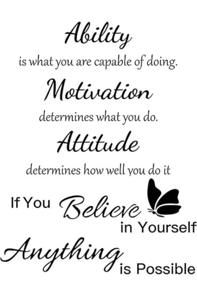 The Bros Stickers 2 Sheets Wall Quotes Stickers Ability Motivation Attitude I...