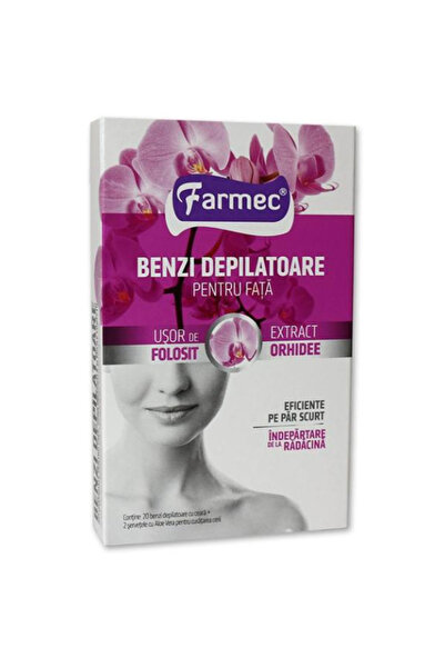 Farmec Benzi Depilatoare pentru Fata cu Extract de Orhidee - Farmec, 20 buc