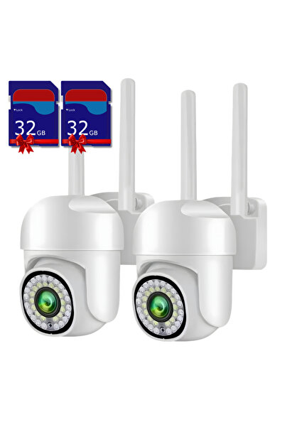 Vivendo Pachet Camera de supraveghere WiFi pentru exterior cu Card 32GB Inclu...