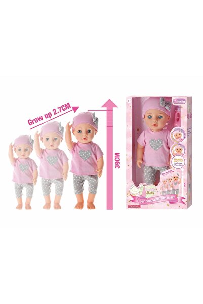 MomKi Păpușă bebeluș care crește, cu funcție de mărime extensibilă