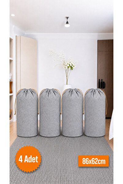 Balkan Room 4 Pieces Gray Drawstring Storage Bag Xlarge 86X62 cm - Moving Bag...