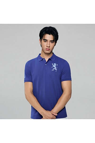 Giordano Men’s Slim Fit 3D Lion Embroidery Lycra Pique Polo