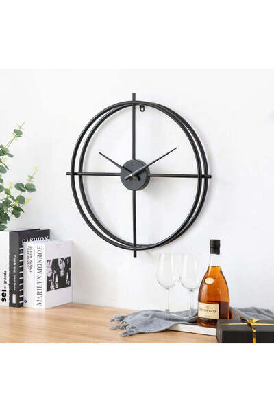 Vivendo Ceas de perete modern minimalist – metal – design circular, 60 cm