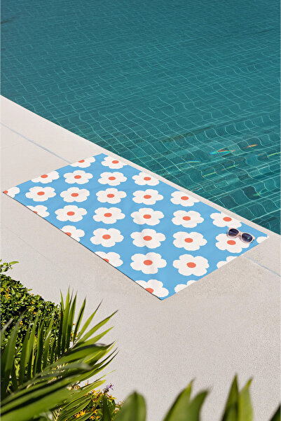 Kokopatik Blue Daisy Patterned Beach Towel
