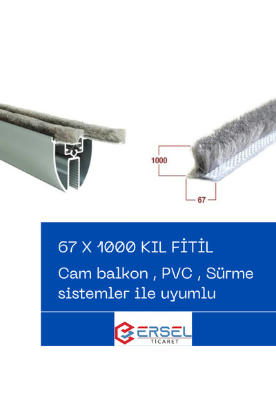 Genel Markalar Cam Balkon , Sürgü Sistemler , PVC uyumlu 67x1000 Kıl Fitil 10...