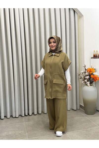 Armine TREND PAMUK TENCEL YELEKLİ TAKIM HAKİ