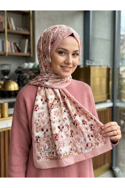 REMOMODA French Silk Shawl with Floral Pattern, High Quality, Soft and Supple.