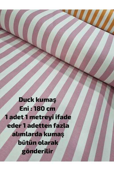 Premier Duck Kumaş Su ve Leke itici özelliği vardır ( Pembe çizgili 100 x 180 )