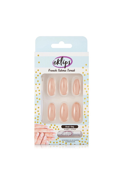 eklips Takma Tırnak Bej Oval Şekilli 24'lü